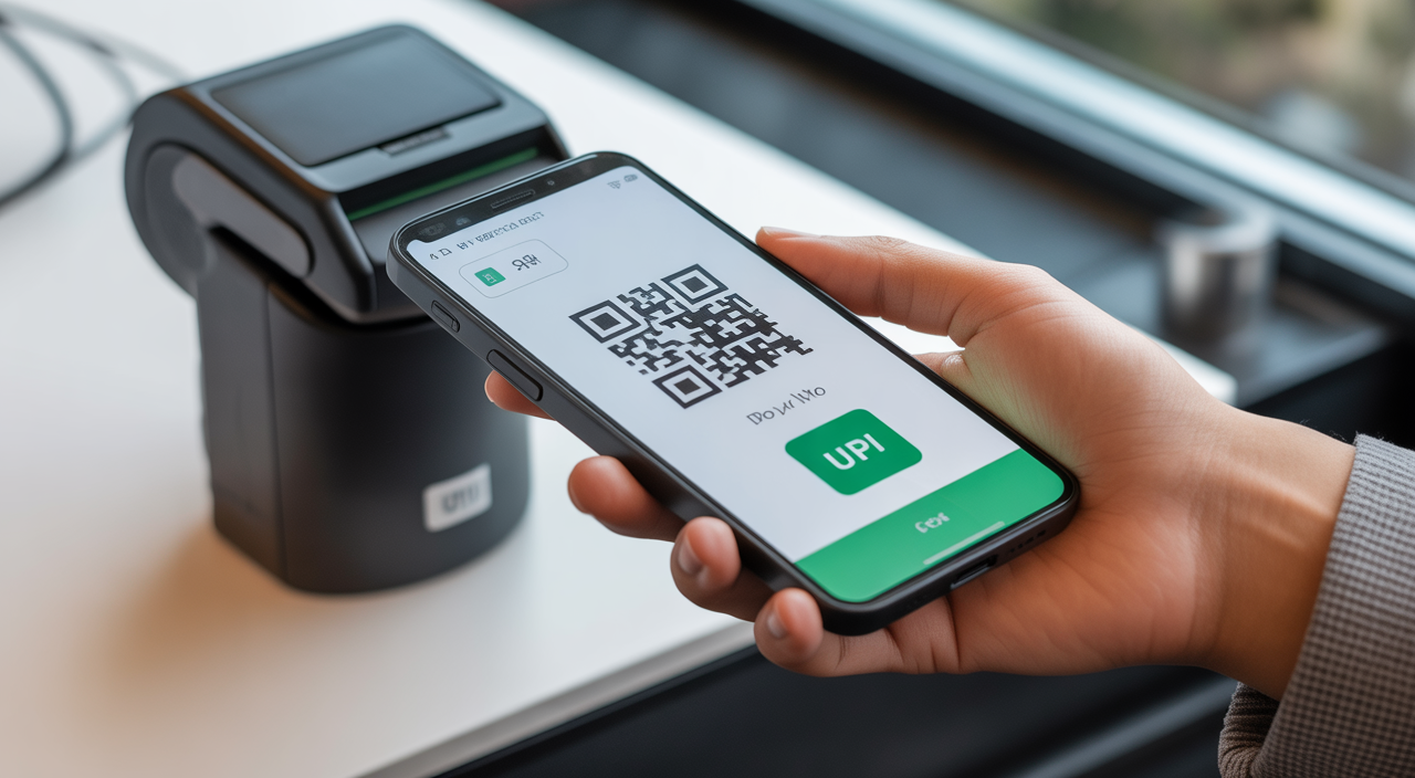 A person scanning QR code